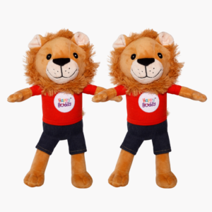 Pack of 2 - Lenny the Lion – Brave and Cuddly Affirmation Plush Toy with Storybook