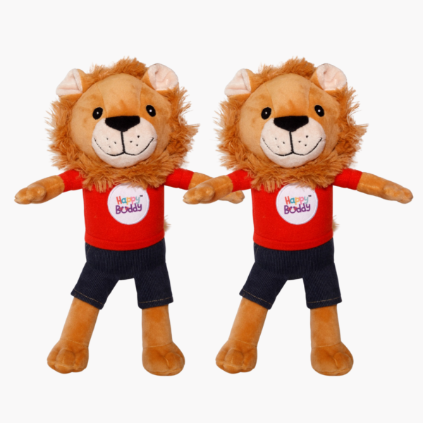Pack of 2 - Lenny the Lion – Brave and Cuddly Affirmation Plush Toy with Storybook